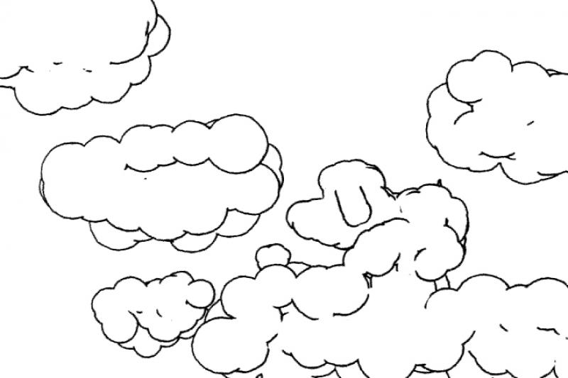 Thurber Dog Hounds in the clouds