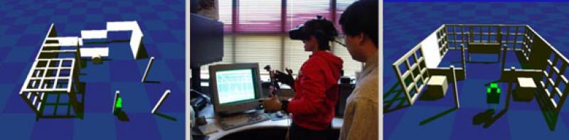 HeadlinePic-3DVirtualSketch Series of virtual works and student using VR interface