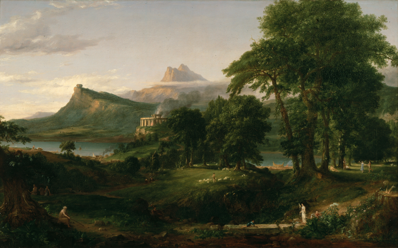 Thomas Cole's "Pastoral" Painting of fields by thomas cole