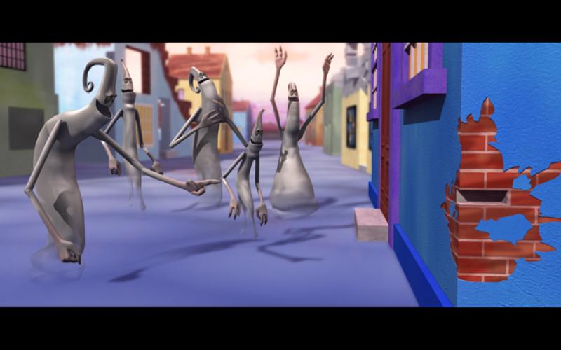 The Other Men in Black ghosts and blue wall