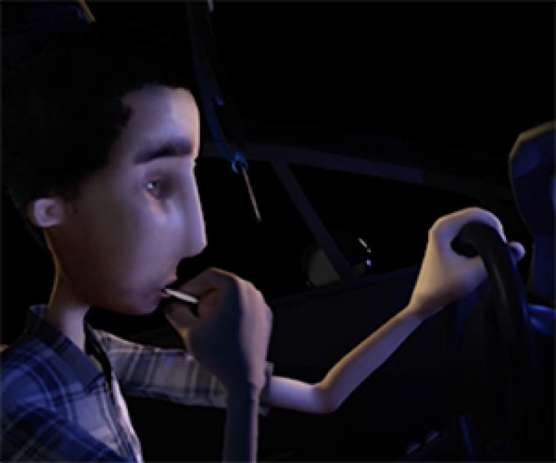 Still from Wade of man driving Still from Wade of man driving
