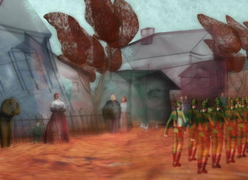 Memory of Hope Town with soldiers