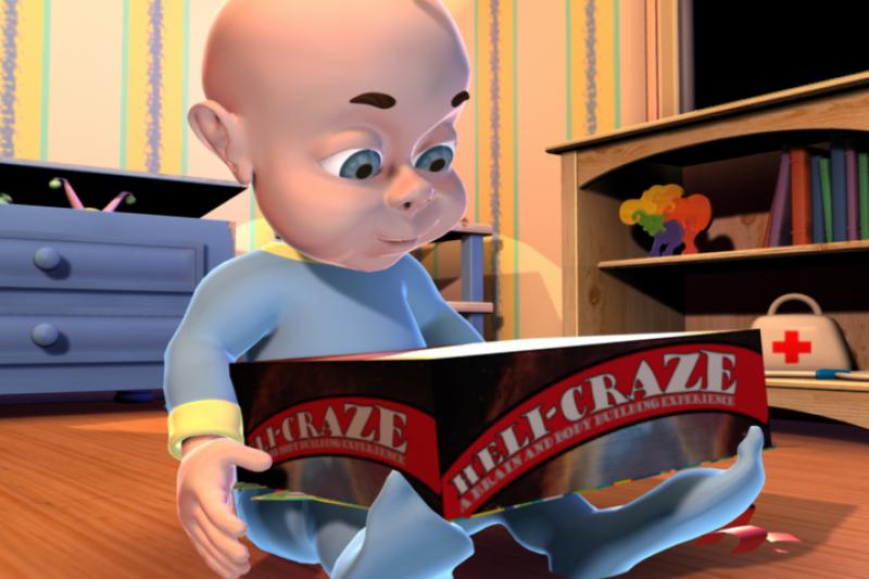 Spliced Animated child holding box