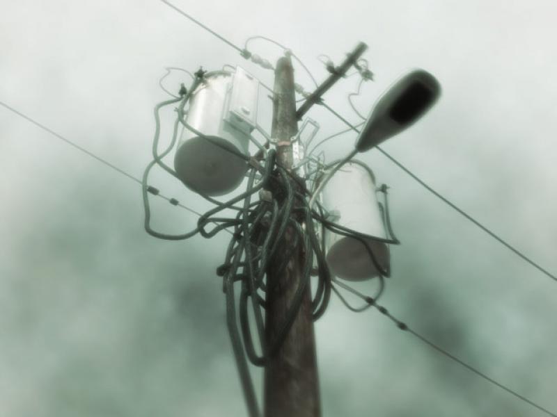 Wire Wires around telephone poll