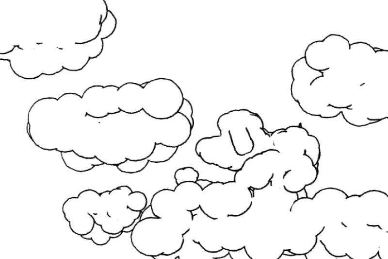 Thurber Dog Hounds in the clouds