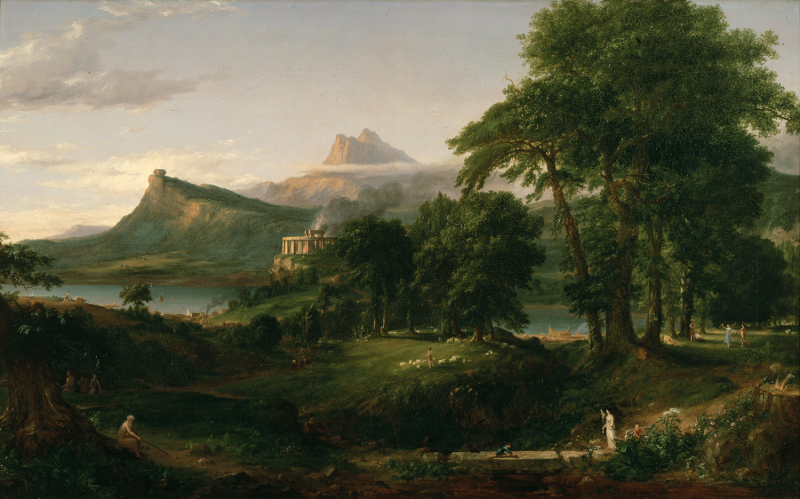 Thomas Cole's "Pastoral" Painting of fields by thomas cole