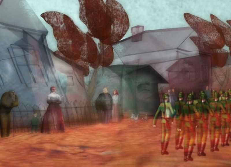 Memory of Hope Town with soldiers