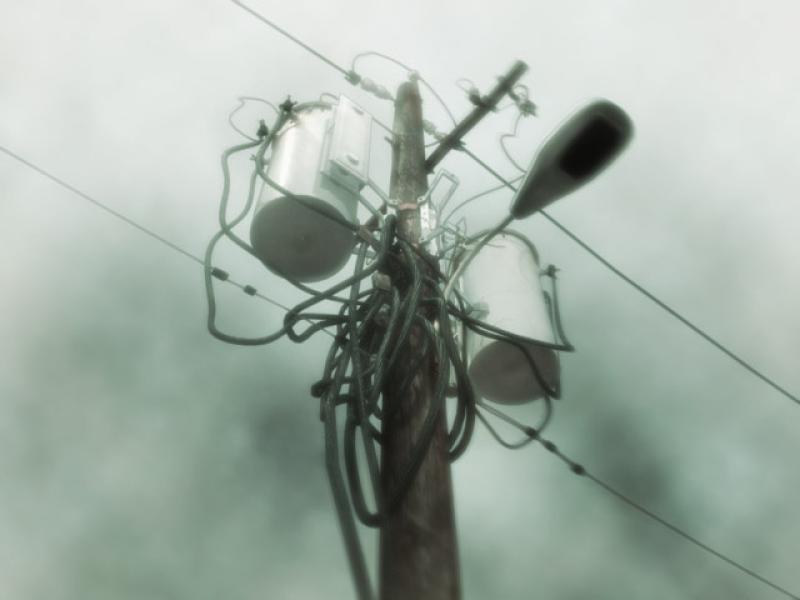 Wire Wires around telephone poll