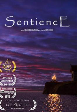 SentiencE poster with awards laurels SentiencE poster with awards laurels