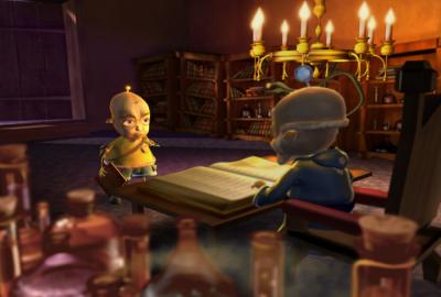 Zeev's Journey Two characters at table