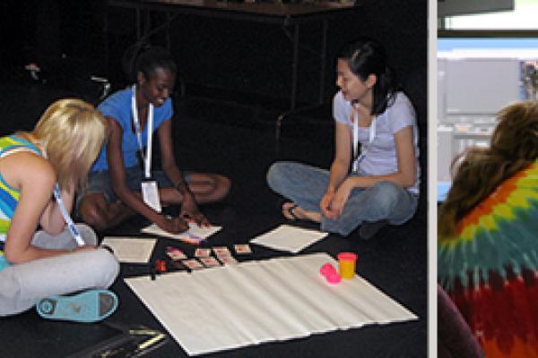 Younger women working with animation technology