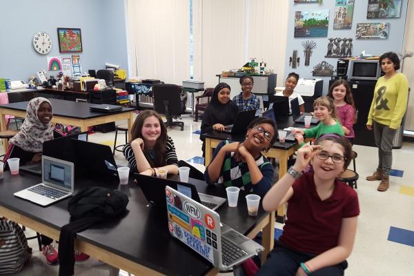 Children with computers