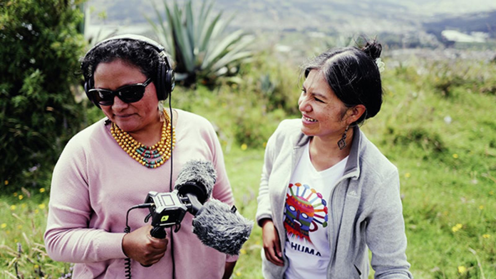 Kichwe Ladies being recorded